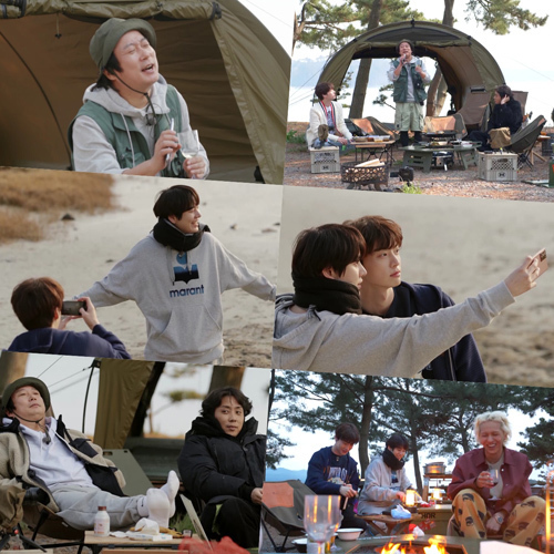 The excitement of Jaesusaengjoe-eun team explodes properly in the original Tibing original New Seo Yugi special Spring Camp (director Na Young-seok, Park Hyun-yong).In the 8th and 9th episodes of Spring Camp, which will be released at 4 pm on June 4, you can meet the second camping episode of Jaesusaengjoe-eun team led by Oh Ho team led by P.O and Cho Kyuhyun .In Ohoho Team, P.O, who became the main chef, went to a huge sized whole barbecue dish and trials (?), and Jaesusaengjoe-eun team is a healing camp concept that greatly stimulates the excitement in a cheerful atmosphere.Cho Kyuhyun asks Ahn Jae-hyun to shoot the music video of his song Coffee, and Ahn Jae-hyun is a daily cameraman who says I will do it and burns art soul.Cho Kyuhyuns lip sync, which changes his ego with Idol Cho Kyuhyun and naturally makes him happy, causes an intolerable laugh.As such, when Ahn Jae-hyun and Cho Kyuhyun are bursting Ssanghyun chemistry, Lee Soo-geun and Eun Ji-won transform into old couple who boast compatibility.Especially, Lee Soo-geun, who is excited about the wines presented to a special person, will hold his own dinner show, introduce the story that can not be heard without tears, and also a huge prize money (?) will be held to the beach music quiz show and will cause a short laugh.In addition, Lee Soo-geun transformed into a joyous and happy MC-ji at this time, and it was the back door that showed the freestyle rap and tongued Song Min-ho.Cho Kyuhyun also makes more curious about the song as a jobalader in a music quiz.