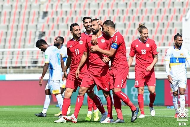 레바논 축구대표팀이 5일 고양종합운동장에서 열린 2022 카타르 월드컵 2차예선 H조 4차전 스리랑카와의 경기에서 3-2로 이겼다. 사진=대한축구협회 제공