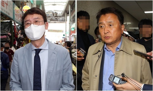 김웅 국민의힘 의원(왼쪽)과 김영환 전 의원. 연합뉴스 