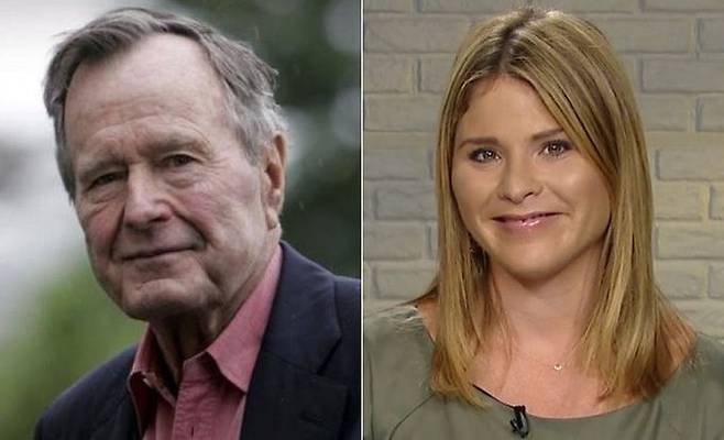 조지 H W 부시 전 미국 대통령(왼쪽)과 손녀인 제나 부시 헤이거. 세계일보 자료사진