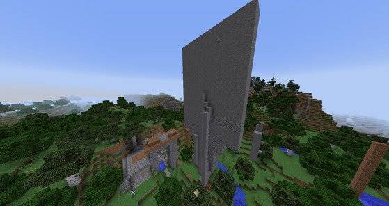 2018년 전북 완주 봉서초 5학년 학생들이 마인크래프트로 꾸며본 고인돌 모습.