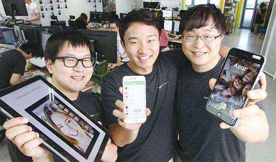 하이퍼커넥트 공동창업자 3인. 사진 왼쪽부터 용현택 이사, 안상일 대표, 정강식 이사. <매경DB>