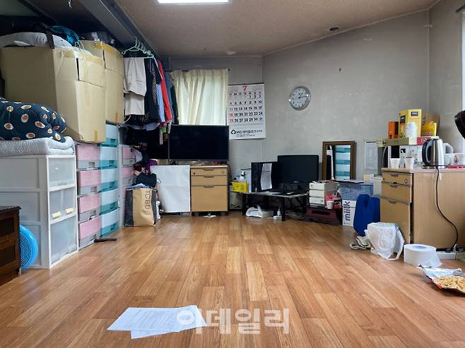7일 서울대 925동 기숙사 청소노동자 휴게실 모습.(사진=이상원 기자)