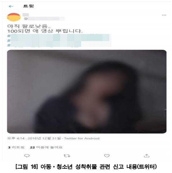 ▲탁틴내일 발간 'SNS상 아동·청소년 성착취물 실태 및 현황 리포트' 내용 일부 갈무리.