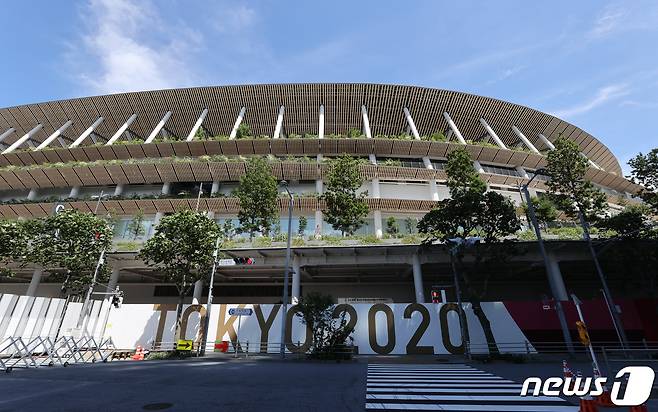 2020 도쿄올림픽 개막식이 진행될 도쿄 메인 스타디움. 2021.7.16/뉴스1 © News1 송원영 기자