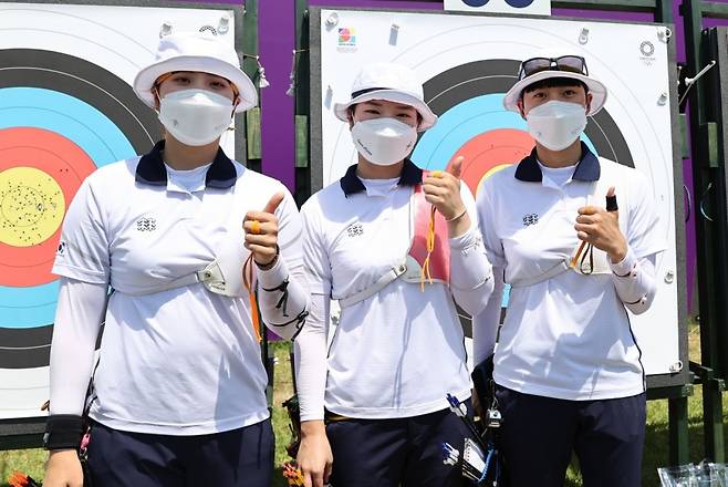 ▲ 한국 여자 양궁 대표 팀 선수들이 최상의 대진표를 받았다. ⓒ 연합뉴스