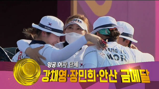 지난 25일, 양궁 여자 대표팀이 금메달을 거머쥔 직후 MBC 중계진은 “태극낭자들의 꿈, 올림픽 9연패가 현실이 됩니다!”라고 환호했다. MBC 캡처