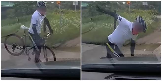 지난달 유튜브 '한문철TV'에는 자전거와 자동차의 비접촉 운전 사고 영상이 올라왔다. 양측은 서로 입장을 얘기하며 억울함을 호소했다. /사진=유튜브 캡처