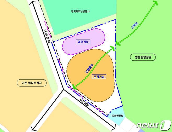 경기 수원시 영통구 영통동 961-11 지구단위계획 구성안.(수원시 제공)© 뉴스1