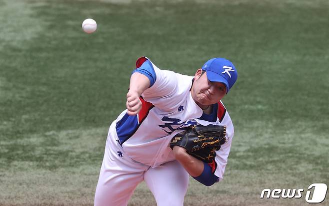 한국 야구대표팀의 김민우. /뉴스1 © News1 송원영 기자