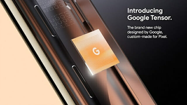 구글이 자체 개발한 스마트폰용 반도체 칩 '텐서'를 공개했다. (사진=구글)