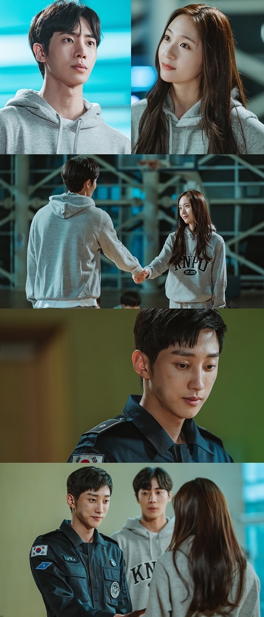 Police Class Jinyoung, Jung Soo-jung, and Chu young-woo will perform Love Triangle (DJ Ivy mix) with complex subtle emotions.In the KBS 2TV monthly drama Police Class, which is broadcasted at 9:30 pm on the 16th, the heart-roaring story of youth running toward the same dream is drawn.Previously, Kang Sun-ho challenged his unrequited love Oh Kang-hee to enter police university, but he suffered difficulties due to Professor Yoo Dong-mans harsh training and unsettling team activities.To him, Oh Kang-hee gave a sincere consolation to How about you? And made him expect a closer relationship.As they wonder if they can sprout a romance, Oh Kang-hee, who held hands with Park Min-gyu with a bright smile, was captured in the still photo released on the 16th.Park Min-gyu, who showed a cool and warm charisma, is looking at her with a deeper eye and showing a different atmosphere from usual.In the meantime, Kang Sun-ho hesitates to see the unexpected scene, and for a while, he shows a daring aspect of digging between the two.There is a subtle flow between the three people who have an unusual gaze, and I am looking forward to the broadcast whether the close triangle relationship will start in police university.The production team of Police Class said, The story of the police youth full of love and friendship makes many people feel heartbreaking.In particular, in the third round, Kang Sun-ho is going to make the anbang hot with a stone fastball toward Oh Kang-hee.It aired at 9:30 p.m. on the 16th.
