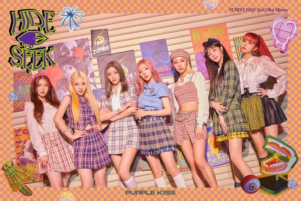 Purple Kiss (Park Ji-eun, Na Go Eun, City, Ire, Yuki, Chaein, Suan) today (28th) at 0:00, and presented the group concept photo of the second Mini album HIDE & SEEK (Hyde & Sik) through official SNS.Purple Kiss in the public photo showed a youthful charm wearing a school look with high-quality sensibility.In different check pattern costumes, 7-color personality was melted, followed by hair bands, hairpins, and unique sticker makeup, adding a kitsch sensibility.Especially, the horror objects such as skeletons, eyeballs, and spiders that contradict the cute charm of Purple Kiss have appeared, amplifying the fans curiosity about the new album.Purple Kiss will announce its second Mini album HIDE & SEEK on September 8th.Purple Kiss will show its musical ability and delicate expressive power with its debut album INTO VOILET (Into Violet) released in six months.It is expected to transform into a themed stone through a new album and to paint the music industry with its unique charm.On the other hand, Purple Kiss announces the second mini album HIDE & SEEK at 6 pm on the 8th of next month and makes a comeback.Photos = RBW