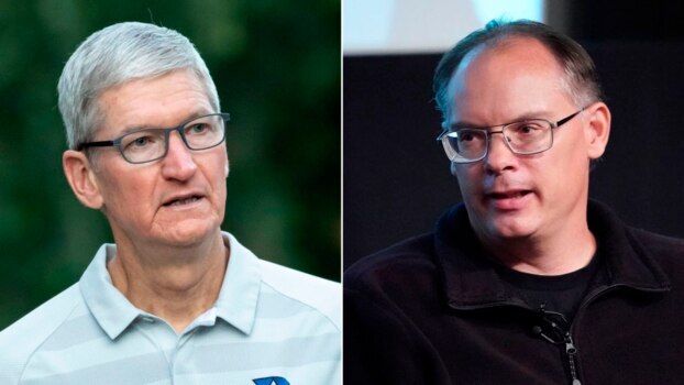 팀 쿡 애플 최고경영자(CEO)와 팀 스위니 에픽게임즈 CEO.