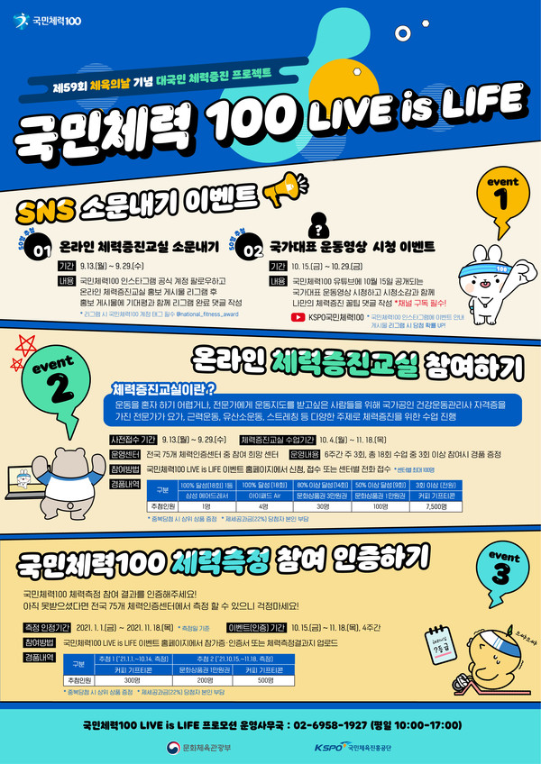 사진= 국민체력100 LIVE is LIFE 대국민 프로모션 포스터, 국민체육진흥공단 제공