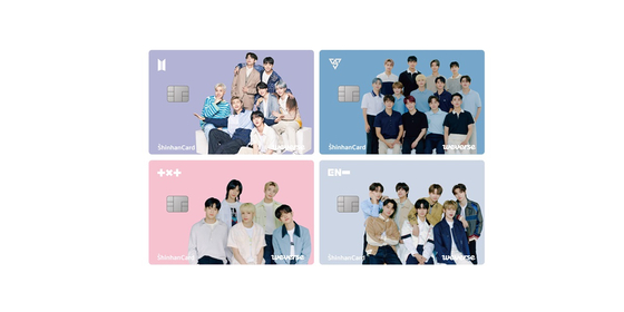 Weverse Company and Shinhan Card launched the Weverse Card, featuring boy bands BTS, Seventeen, Tomorrow X Together and Enhypen. [HYBE]