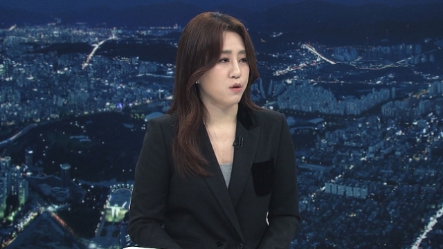 SBS 8시 뉴스에 12일 출연한 ‘고발 사주 의혹’ 제보자 조성은씨 모습. SBS 화면