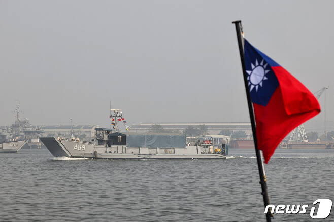 대만 국기가 게양돼 있다. © 로이터=뉴스1 © News1 정윤영 기자