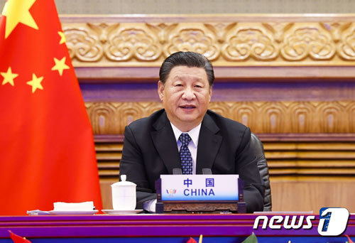 시진핑 중국 국가주석이 지난 9일 화상 방식으로 브릭스(BRICS) 정상회의에 참석했다(중국 외교부 갈무리)© 뉴스1