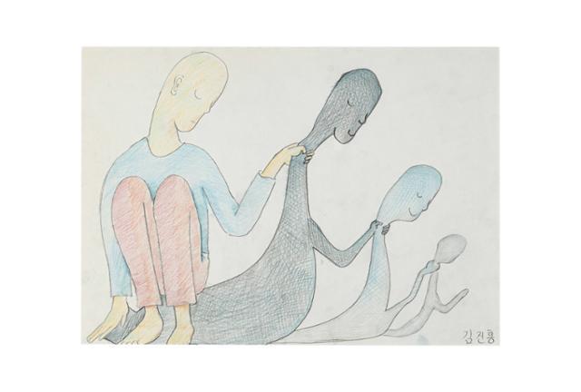 ‘길은 너무나 길고 종이는 조그맣기 때문에’ 전시에서 볼 수 있는 김진홍 작가의 '그림자의 그림자의'. 불안정한 상황과 정신적인 고통으로 아무것도 할 수 없었던 작가의 경험으로부터 탄생한 작품이다. 서울시립 북서울미술관 제공