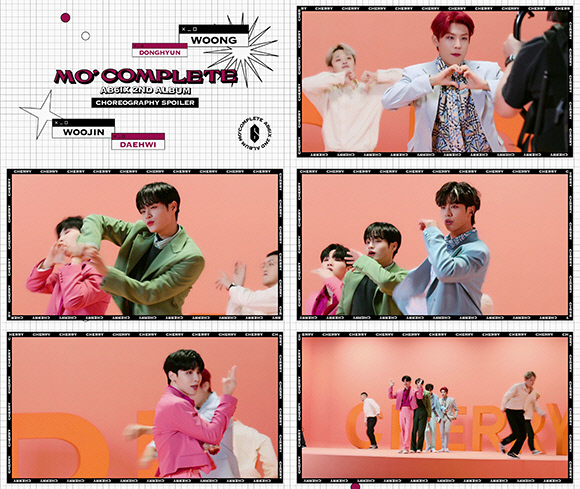 AB6IX (AB6IX) released a choreography spoiler video of its title song CHERRY (Cherry) on its new album MO COMPLETE (More Complete), which is scheduled to be released on the 27th.Brand New Music attracted attention by releasing choreography spoiler video of the title song CHERRY of AB6IXs Regular 2nd album MO COMPLETE through 12:00 p.m. (12:00 p.m.) and AB6IX official SNS channels on the 17th.AB6IX members, who were so cool with their vivid color suits in the background of a set with a typo called CHERRY, showed dynamic and energetic performance to the exciting beat and focused their attention on the fans.AB6IXs new song CHERRY is an exciting punk pop genre with fun lyrics that compare the dream or favorite object to Cherry. Lee Dae-hwi, who has recently established himself as a producer by working on the final song of PRODUCE 101 JAPAN, and the new wave producer On the road of Brand New Music It is the back door that you can get a glimpse of the deepening AB6IX color by producing together and adding the delicious rap making of Park Woo-jin.The second Regular album MO COMPLETE by AB6IX (Jeon Woong, Kim Dong-hyun, Park Woo-jin, Lee Dae-hwi), which foresaw colorful and differentiated performance and raised expectations, will be released at 6 pm on the 27th, and will be released at 7 pm on the same day through the global fandom platform UNIVERSE A comeback showcase is set to be broadcast live.