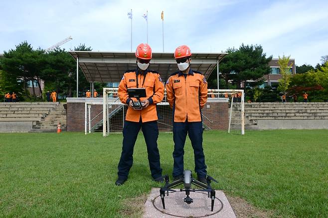 경기도 소방재난본부는 ‘2021년 경기도 소방드론 경연대회’에서 평택소방서가 최우수상을 받았다고 19일 밝혔다. / 사진제공=경기도 소방재난본부