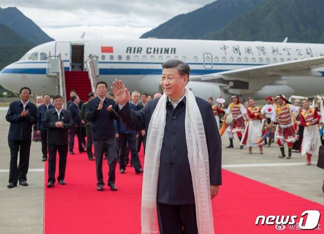 시진핑 중국 국가주석이 지난 21일 티베트를 방문했다(신화망 갈무리)© 뉴스1