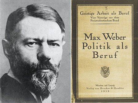 독일 정치사회학자 막스 베버(1864~1920,사진 왼쪽)는 학자와 정치가의 덕목으로 소명(召命·Beruf)을 강조했다. 그는 1917년 11월 뮌헨대학내 진보적 학생단체인 ‘자유학생연합’ 초청으로 ‘소명으로서의 학문’을, 1919년 1월 ‘소명으로서의 정치’를 각각 강연했다. 사진 오른쪽은 <소명으로서의 정치> 책 표지/Weekly Chosun 제공