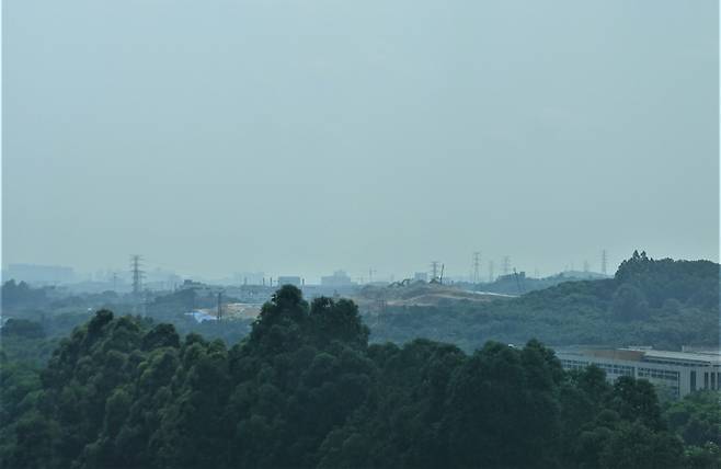 현대차가 중국 광둥성 광저우시에 짓고 있는 수소연료전지시스템 공장 건설 현장. /광저우=김남희 특파원