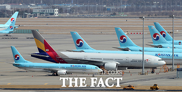 국내 10개 항공사의 보유 항공기 수가 2019년 414대에서 올해 372대로 감소한 것으로 나타났다. /더팩트 DB