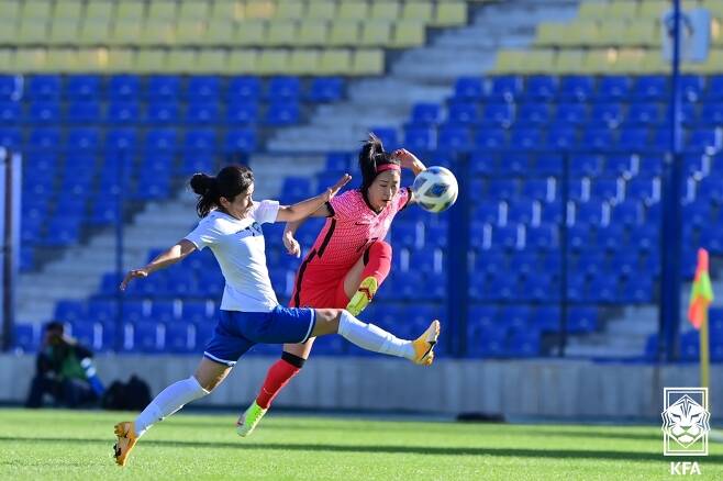 한국 여자축구가 우즈베키스탄을 4-0으로 꺾었다.(대한축구협회 제공)© 뉴스1
