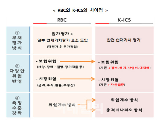 RBC와 킥스 차이점.(자료=금융위원회)