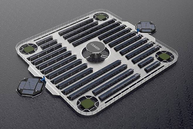친환경 수상 태양광 발전 연계형 스마트 수질 정화 장치 ‘에코스테이션’ 모습