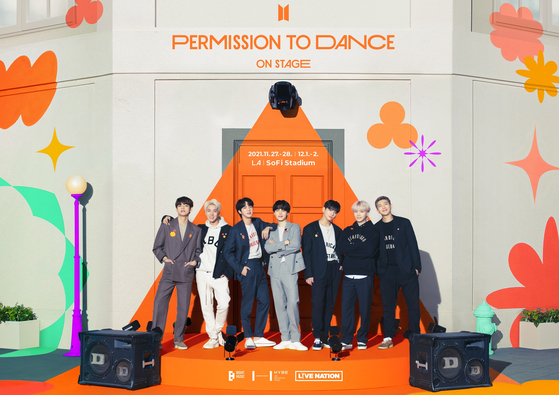 A poster for boy band BTS's upcoming offline concert ″BTS Permission to Dance On Stage - LA″ [BIG HIT MUSIC]