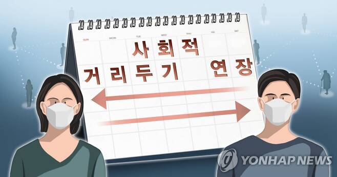 사회적 거리두기 연장 (PG) [박은주 제작] 사진합성·일러스트