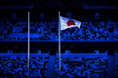 무관중으로 치뤄진 2020 도쿄 올림픽 개막식(사진=AFP)