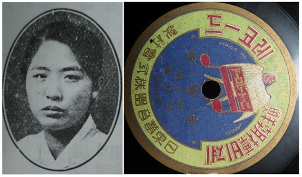 왼쪽부터 박월정 서도 명창과 1925년 취입한 박월정의 춘향가 ‘몽중가’ 음반. 경서도소리포럼 제공