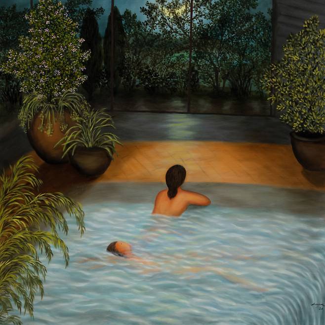Evening Swim II,101.5x101.5cm,Oil on canvas,2020 <사진제공=예화랑>