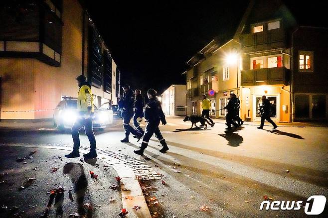 13일(현지시간) 오후 노르웨이 콩스베르그에서 '묻지마 화살 테러'가 발생했다. 2021.10.13© 로이터=뉴스1