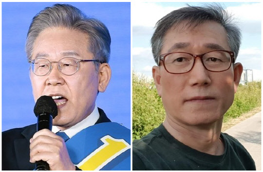 이재명(왼쪽) 경기도지사와 정운현 이낙연 캠프 전 공보단장. 정운현 페이스북, 연합뉴스