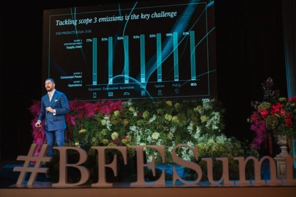 Oktawian Zajac, partner and managing director of Boston Consulting Group, speaks at the Business Fashion Environment Summit held in Warsaw, Poland in September. (LG Electronics)