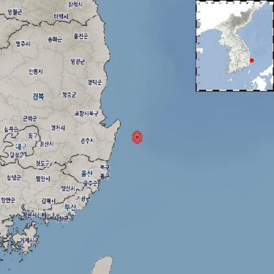 19일 발생한 포항 지진 진앙지 │기상청 제공