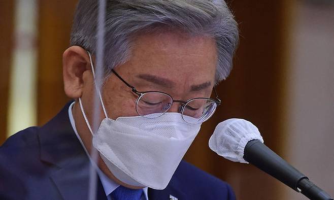 더불어민주당 대선 후보인 이재명 경기도지사. 국회사진기자단