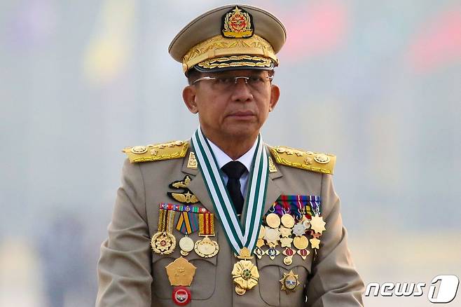 민 아웅 흘라잉 미얀마 군 총사령관. © 로이터=뉴스1 © News1 최서윤 기자