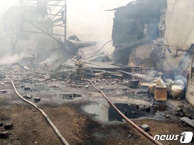 러시아 중부 랴잔에 위치한 화약 제조 공장에서 화재가 발생해 17명이 숨졌다. © AFP=뉴스1 © News1 정윤영 기자