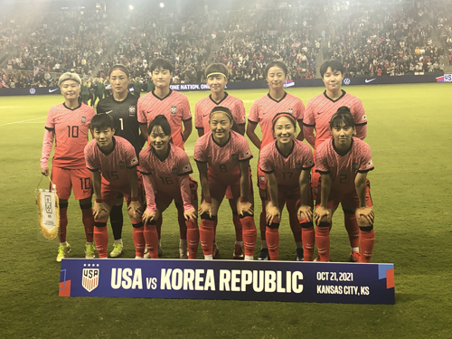 한국 여자축구대표팀이 미국과 평가전을 치렀다. 사진= 미국축구협회 제공.