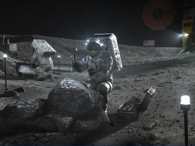 미국 주도의 유인 달탐사 프로그램인 아르테미스에 포함된 달 표면 탐사 상상도. NASA 제공