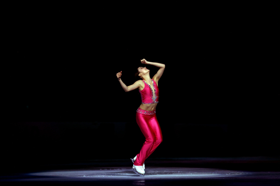 Young You performs in the Exhibition Program during the ISU Grand Prix of Figure Skating Skate America at Orleans Arena in Las Vegas on Saturday. [AFP/YONHAP]