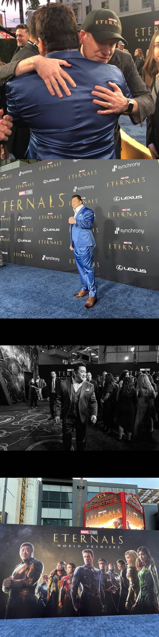 Actor Ma Dong-Seok has released behind-the-scenes photos of her attending the World Premiere at United States of America ahead of the release of the film The Eternals.Ma Dong-Seok released several photos on his instagram on the 25th with an article entitled World Premier.Ma Dong-Seok in the photo is attending the world premiere scene of The Eternals recently held at United States of America.On this day, Ma Dong-Seok was scheduled to be released as a leading actor, introducing the character Gilgamesh of the movie The Eternals, which is about to be released with the lovers schedule.The appearance of the Premiere scene, where Ma Dong-Seok is hanging in a big way, also catches the eye.Ma Dong-Seok also shares a deep hug with Kevin Pigi, head of Marvel Studios, adding to the surprise of Korean fans of Ma Dong-Seok, who is about to debut as a global star.Meanwhile, The Eternals is a film about the story of immortal hero who has lived without revealing himself for thousands of years, joining forces again to confront the oldest enemy of mankind, Deviants, after Avengers: Endgame.Ma Dong-Seok played Gilgamesh, one of the main roles in this work, and worked with Angelina Jolie.The Eternals will be released on November 3.