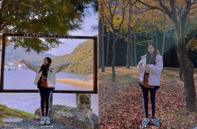 Actor Jin Se-yeon caught the eye by showing off the visuals of the autumn fairy.On the 2nd, Jean Seon-yeon posted several photos on his instagram with an article entitled It is so good that the filming site is autumn.The photo shows Jin Se-yeon posing in a forest with a fine maple leaves. Jin Se-yeon, who matches leggings with slender microfiber legs on his coat, is smiling brightly.The fairy visuals of Jin Se-yeon, which blended with the forest with the autumn color, are admirable. Fans responded that they are poor, pretty like a fall goddess, the maple leaves are covered by beauty.On the other hand, Jin Se-yeon appeared in KBS2 drama Born Again last year and will find fans through the drama Bad Memory Eraser.